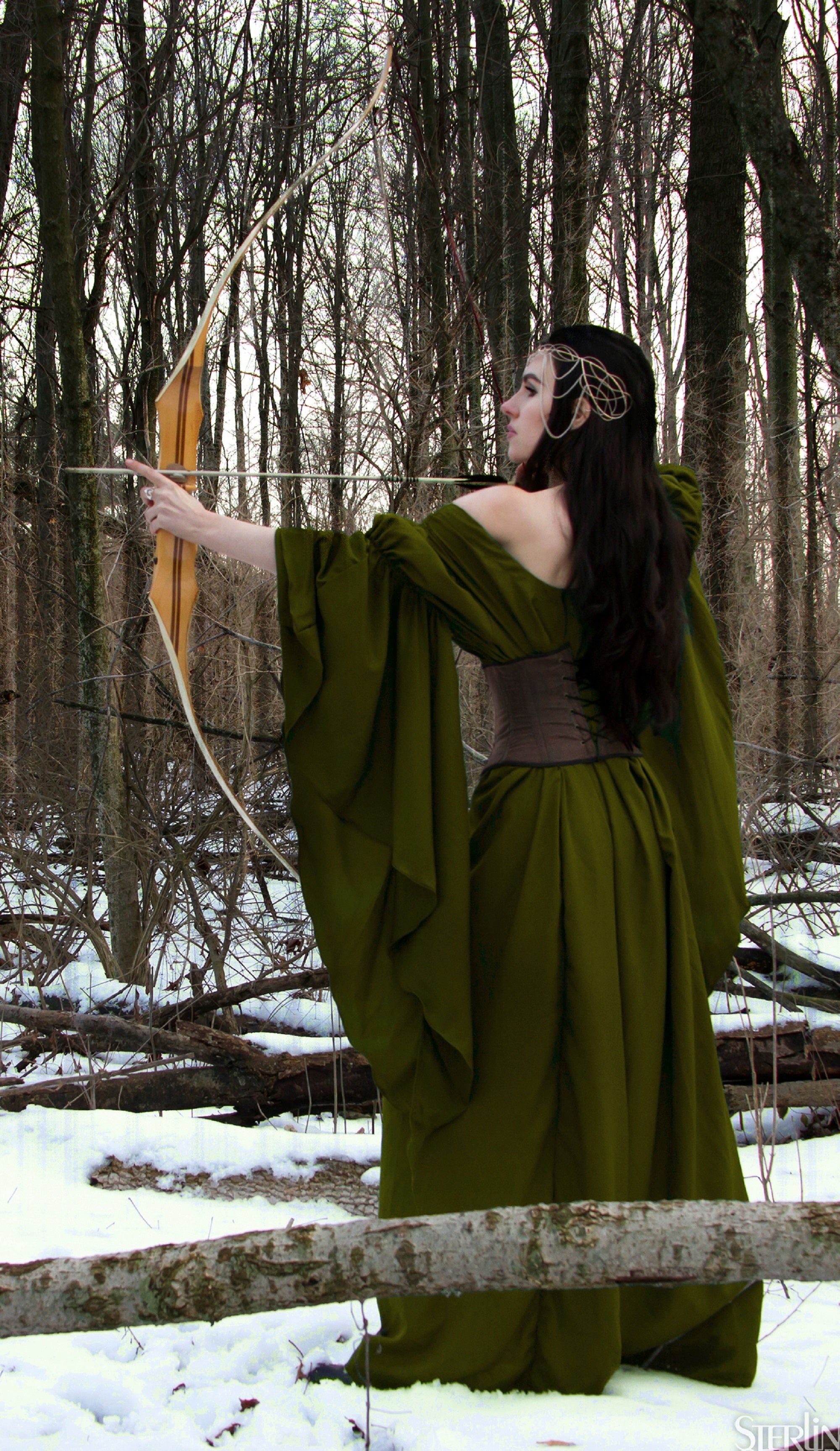 Renaissance women Costume Medieval Fantasy Cosplay Gown Dress "The Archeress" Reminisce Brand