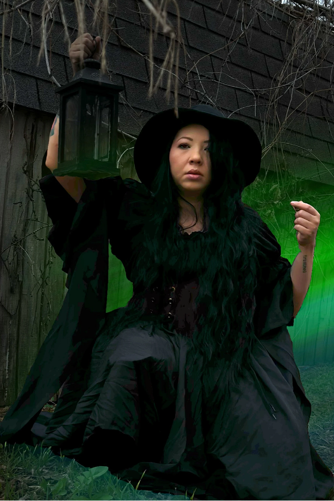 Sorceress Witch Women Renaissance Smocked Chemise Dress And Cincher Top Costume - Wicka Fantasy Cosplay Reminisce Brand