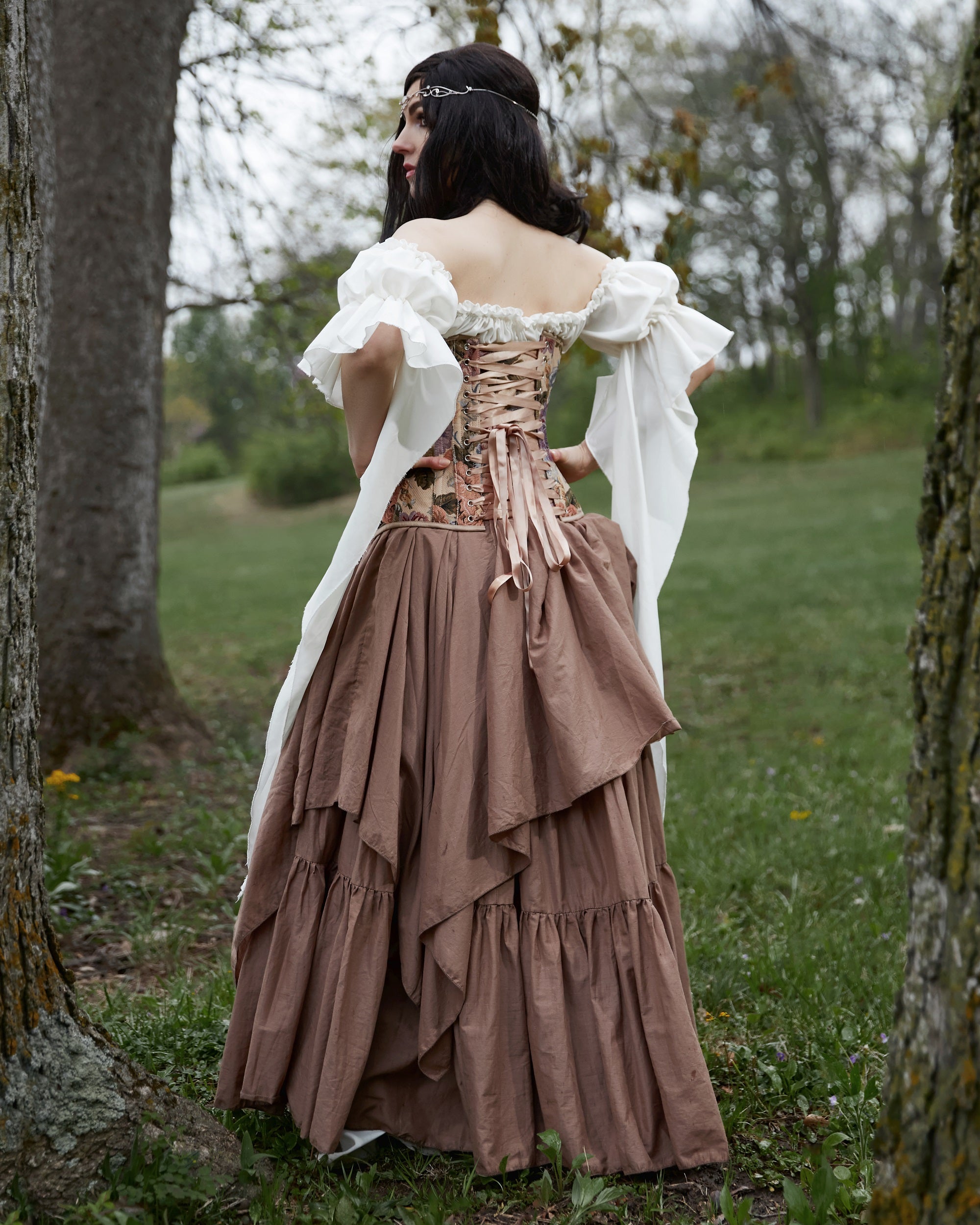 Women’s Renaissance Corset Costume - Ren Faire - Medieval Fantasy Cosplay - 3 Piece Dress & Corset - The Forest Fairy Reminisce Brand
