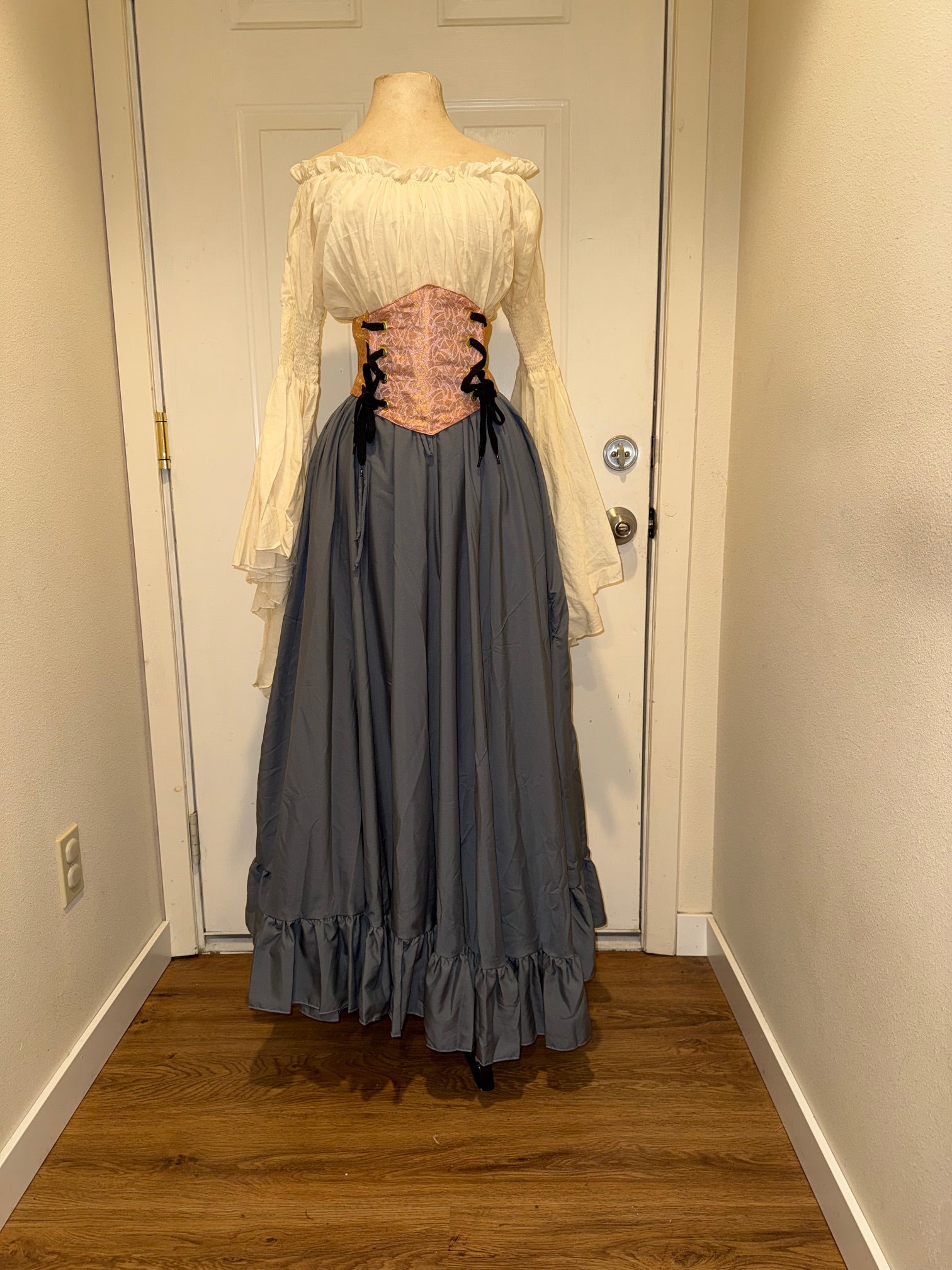 Ruffle Skirt- Blouse- Rose Cincher