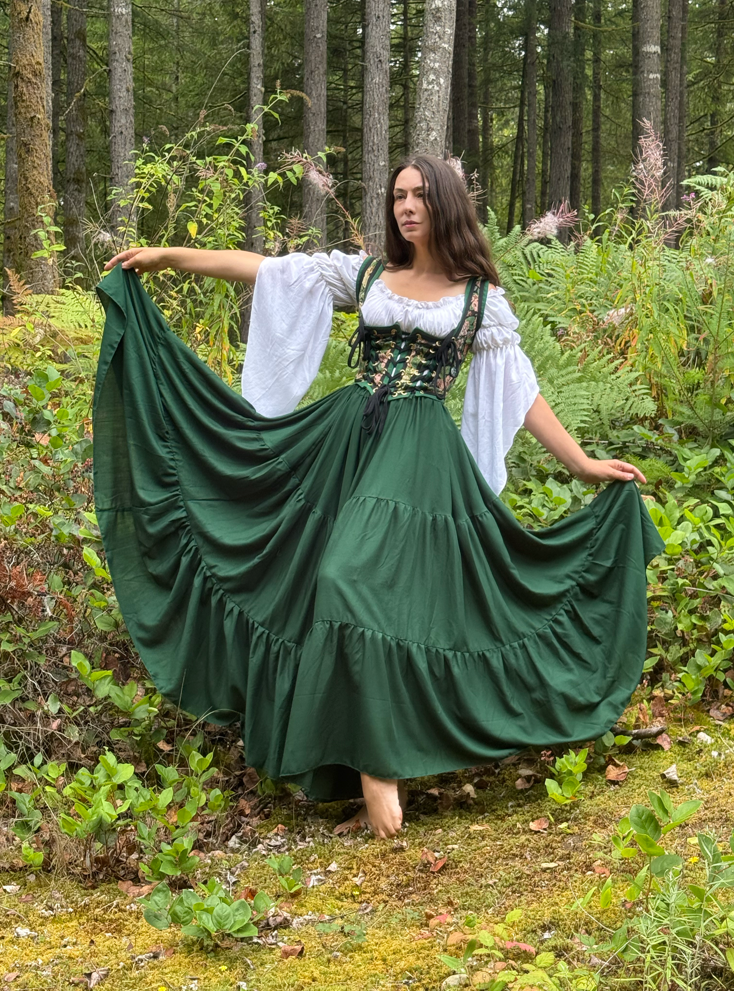 The Marguerite - Tapestry Bodice Corset Dress Set ~ Women Fantasy Medieval Cosplay Princess Costume -