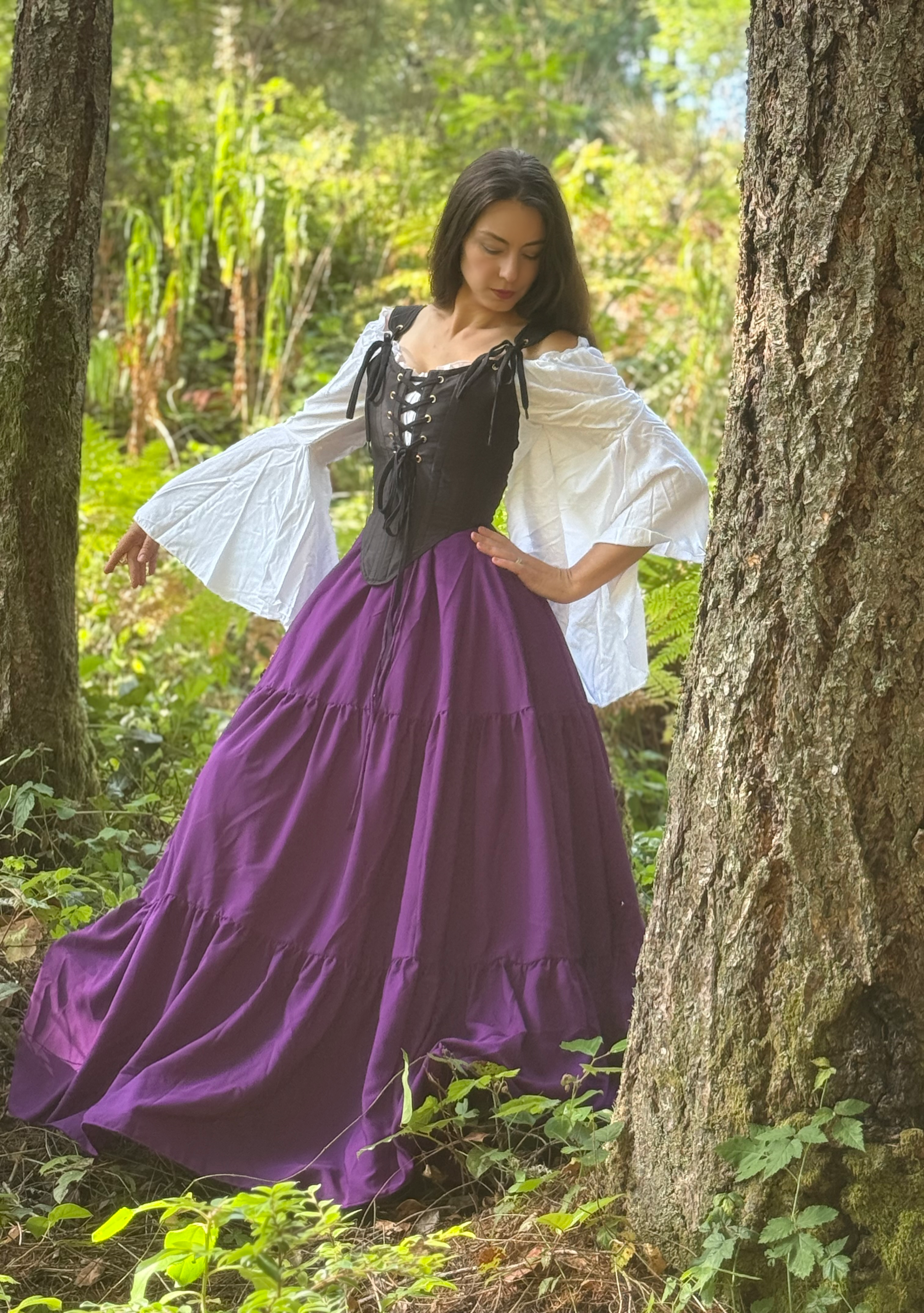 The Virginia Renaissance Fair 3-piece Dress Women Fantasy Medieval Cosplay Maiden Costume - Corset Bodice