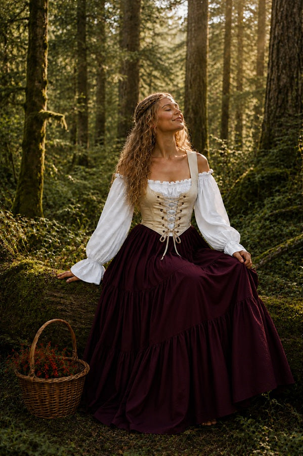 Cotton Bodice - Renaissance Faire Costume - For Medieval Dress Fantasy Cosplay -Reminisce Brand