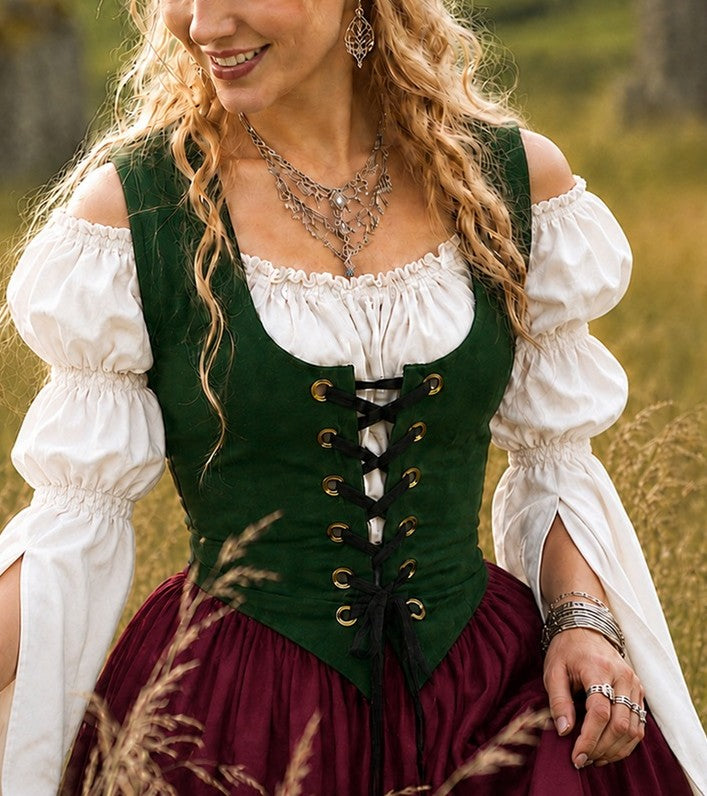 Cotton Bodice - Renaissance Faire Costume - For Medieval Dress Fantasy Cosplay -Reminisce Brand