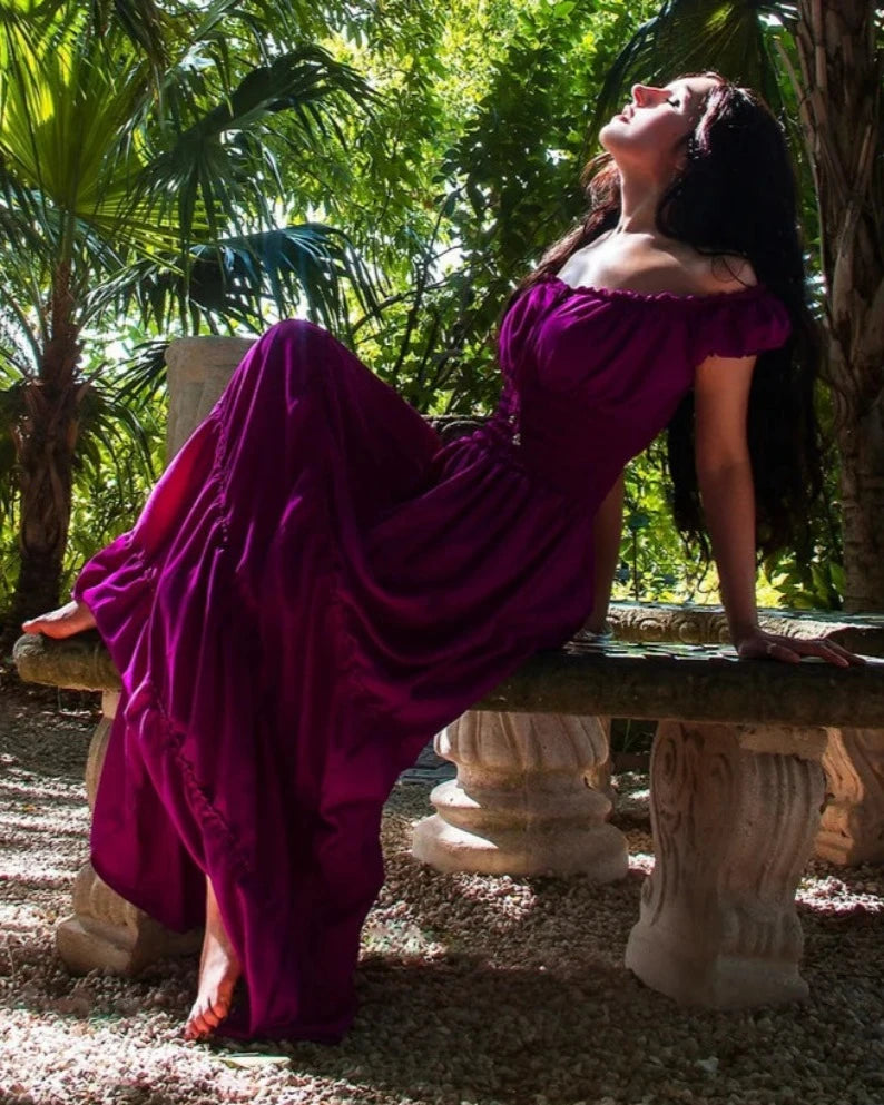 Perfect Hot Weather Renaissance Chemise Bohemian Summer Dress Orchid Perfect Hot Weather Renaissance Chemise Bohemian Summer Dress Orchid