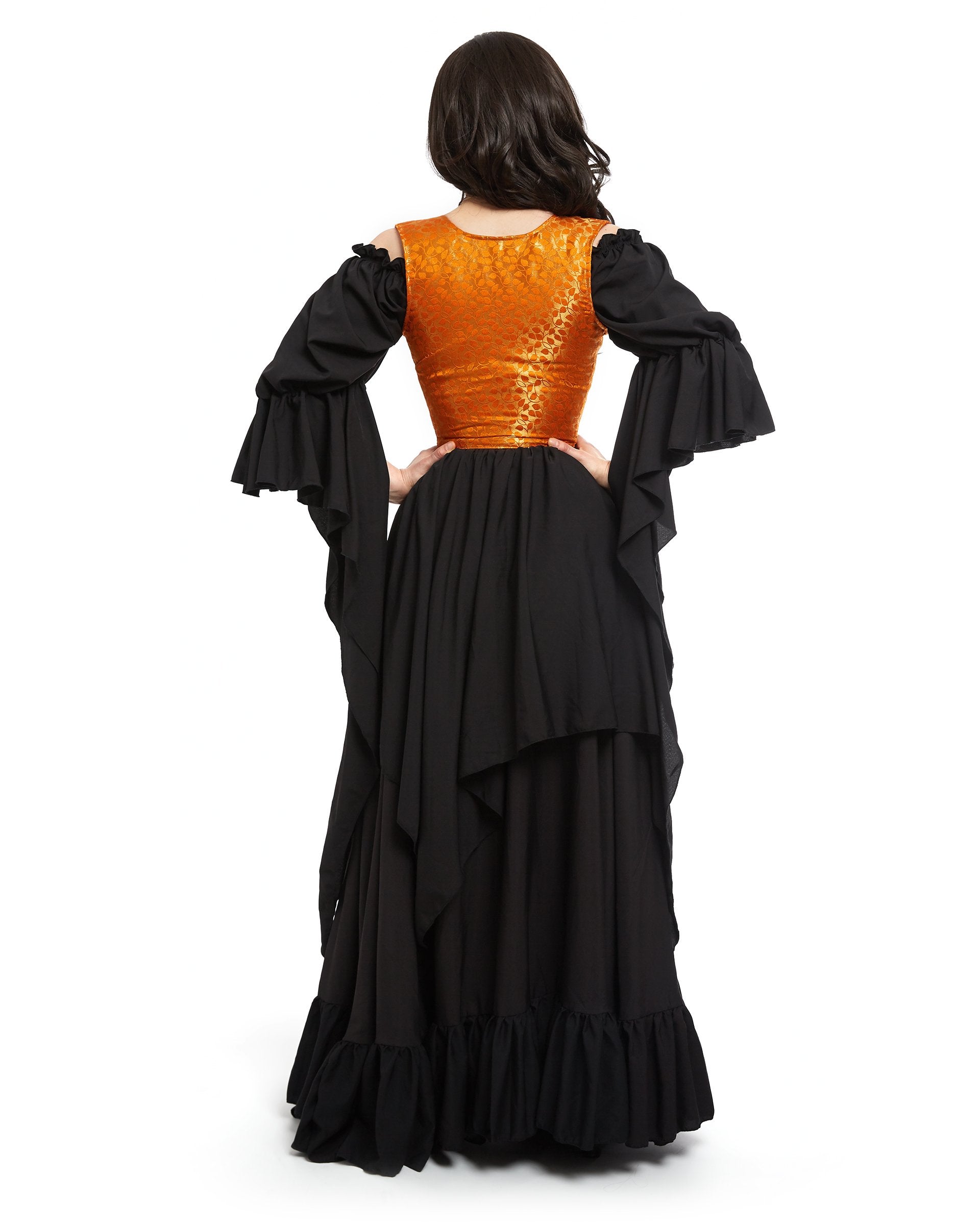 Renaissance women's Costume - Medieval Dress - Sorceress - Fantasy - Brocade Bodice - 3 Piece Witch Cosplay - Reminisce Brand