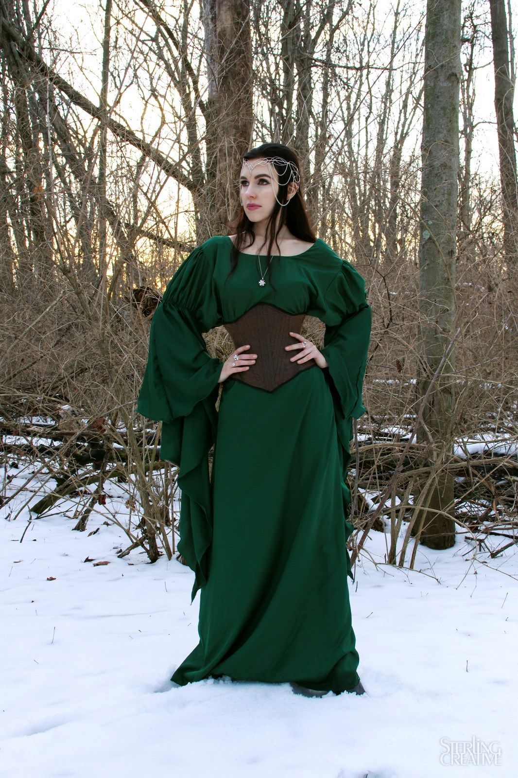 Renaissance women Costume Medieval Fantasy Cosplay Gown Dress "The Archeress" Reminisce Brand