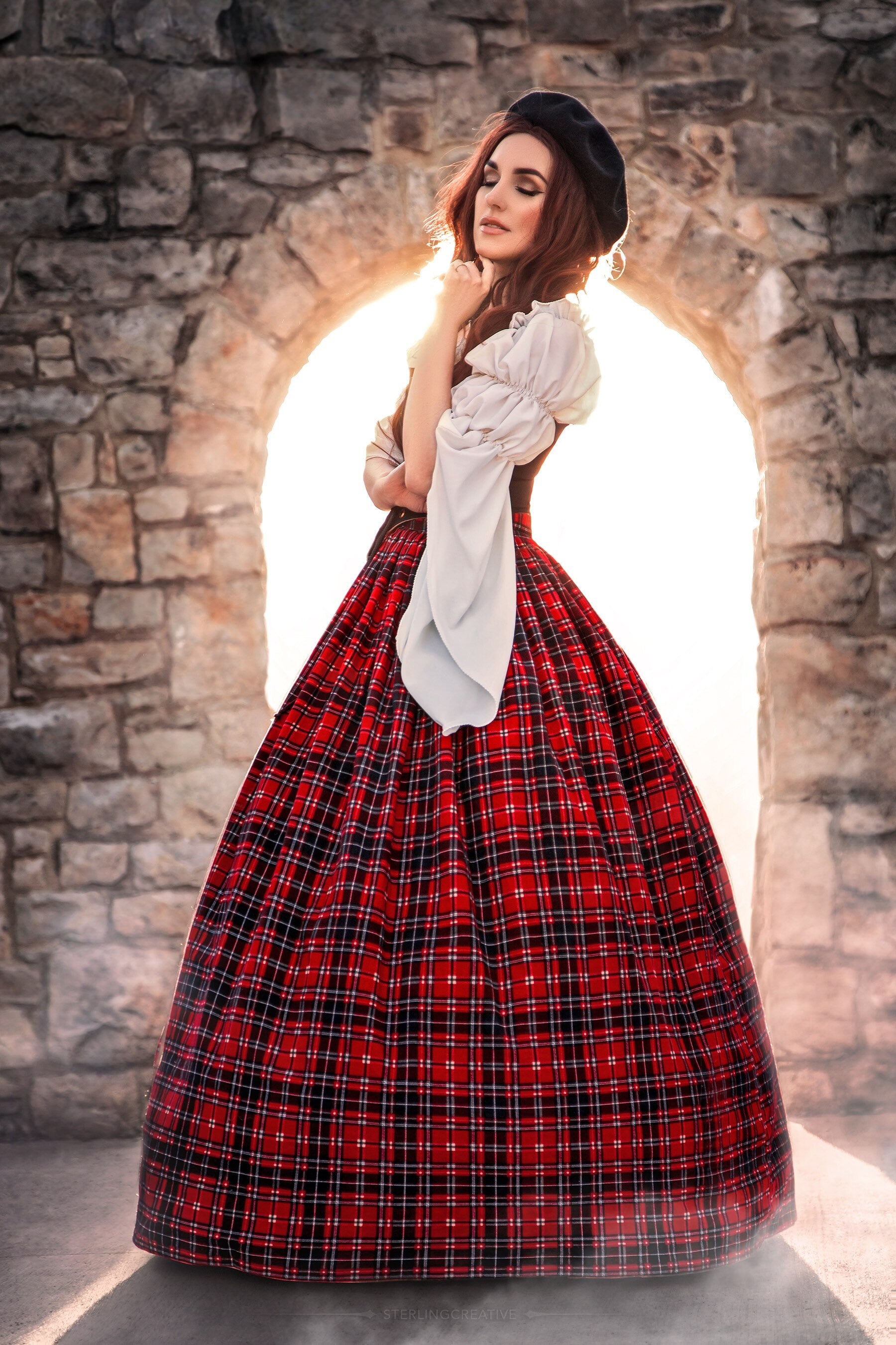 Reminisce- Scottish Highlander - Renaissance Faire Costume- 2 piece Tartan Skirt and Bodice Set