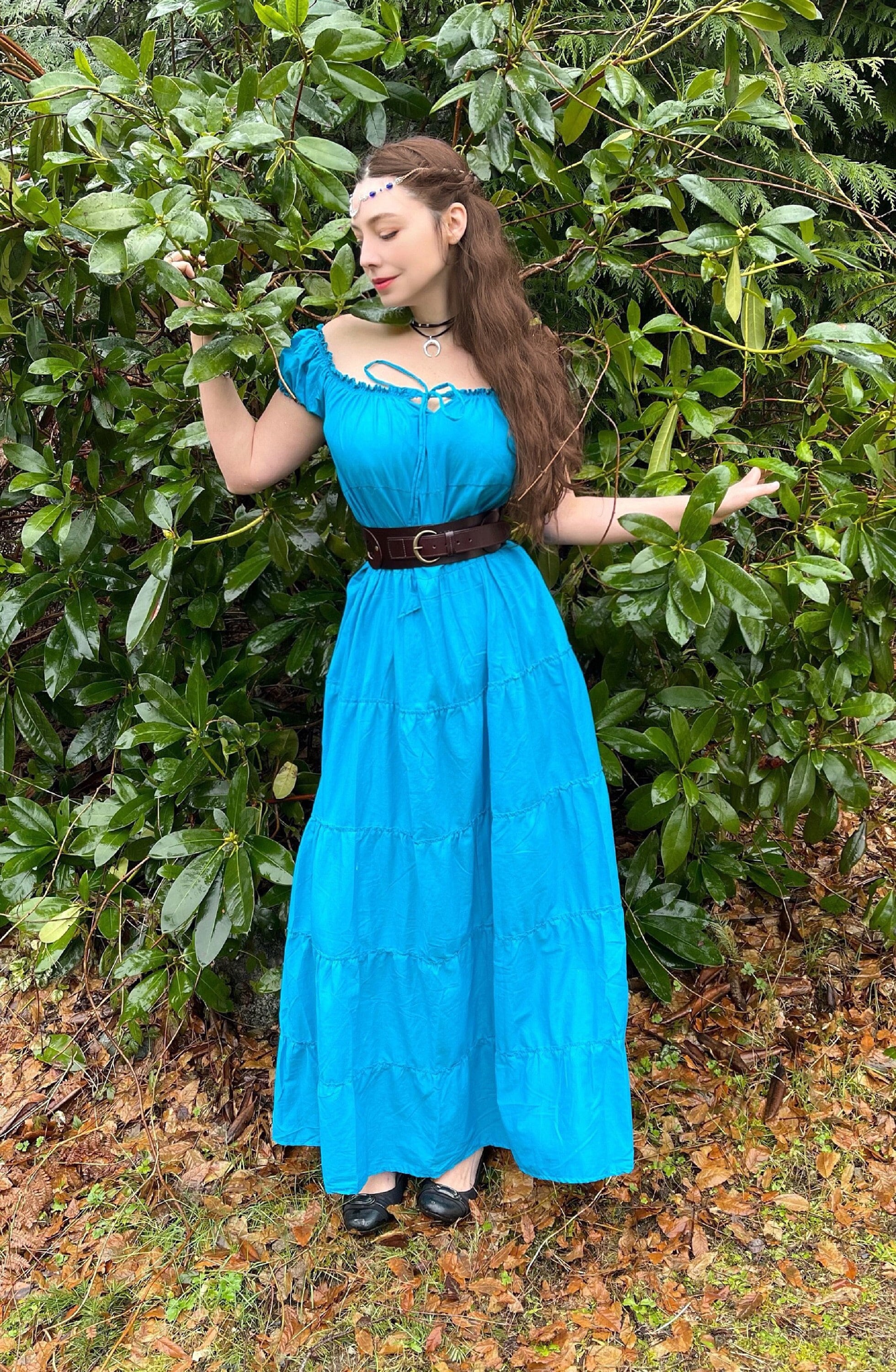 Bohemian Dress Renaissance Chemise Loose Fitting Peasant Gown Cottagecore