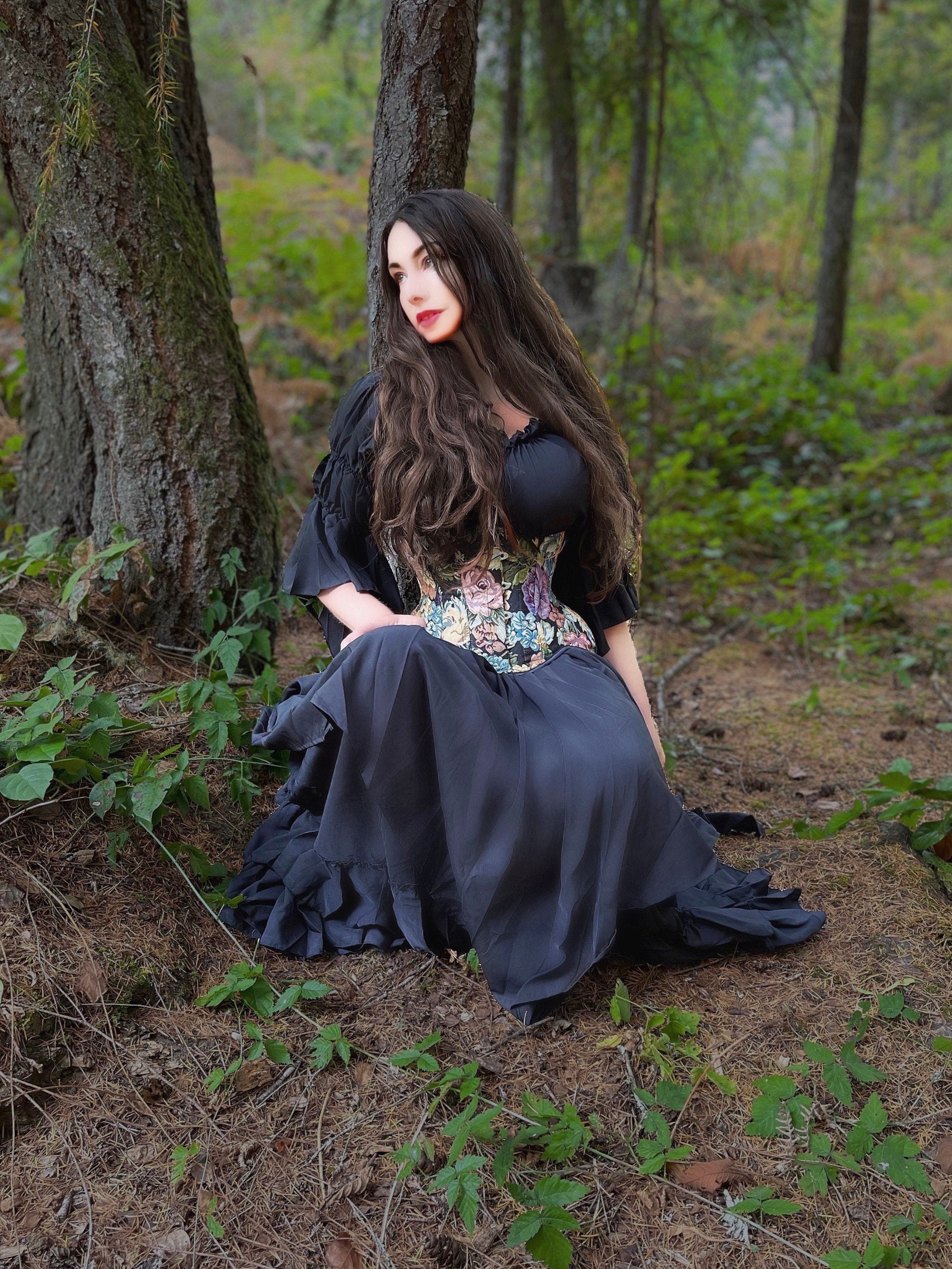 Women’s Renaissance Dress Costume - Ren Faire - Medieval Fantasy Cosplay - 2 Piece Dress Plus Corset -The Conjuror - Reminisce Brand