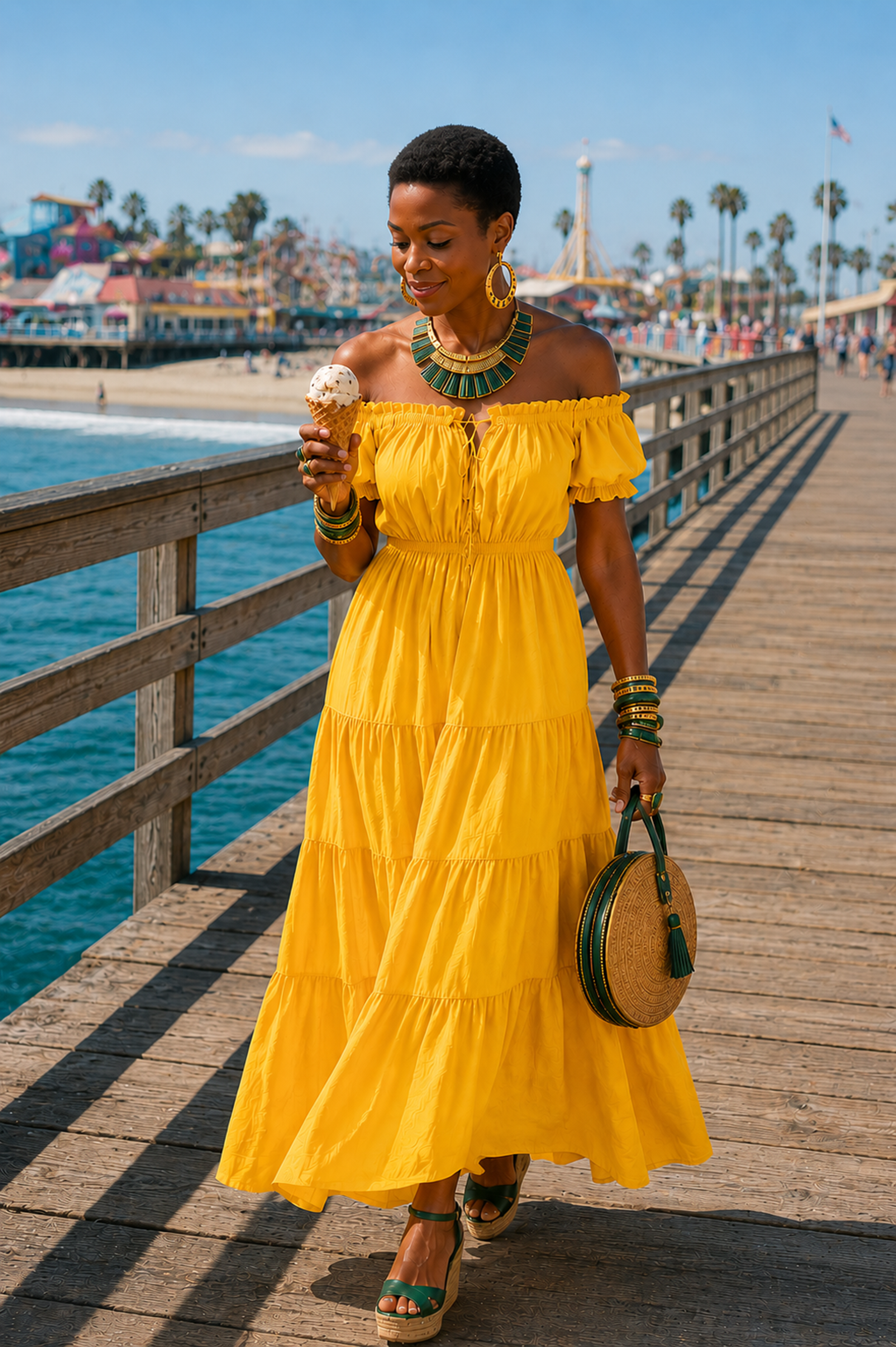 Bohemian Cottagecore Boho Sundress - Renaissance Peasant Wench Dress