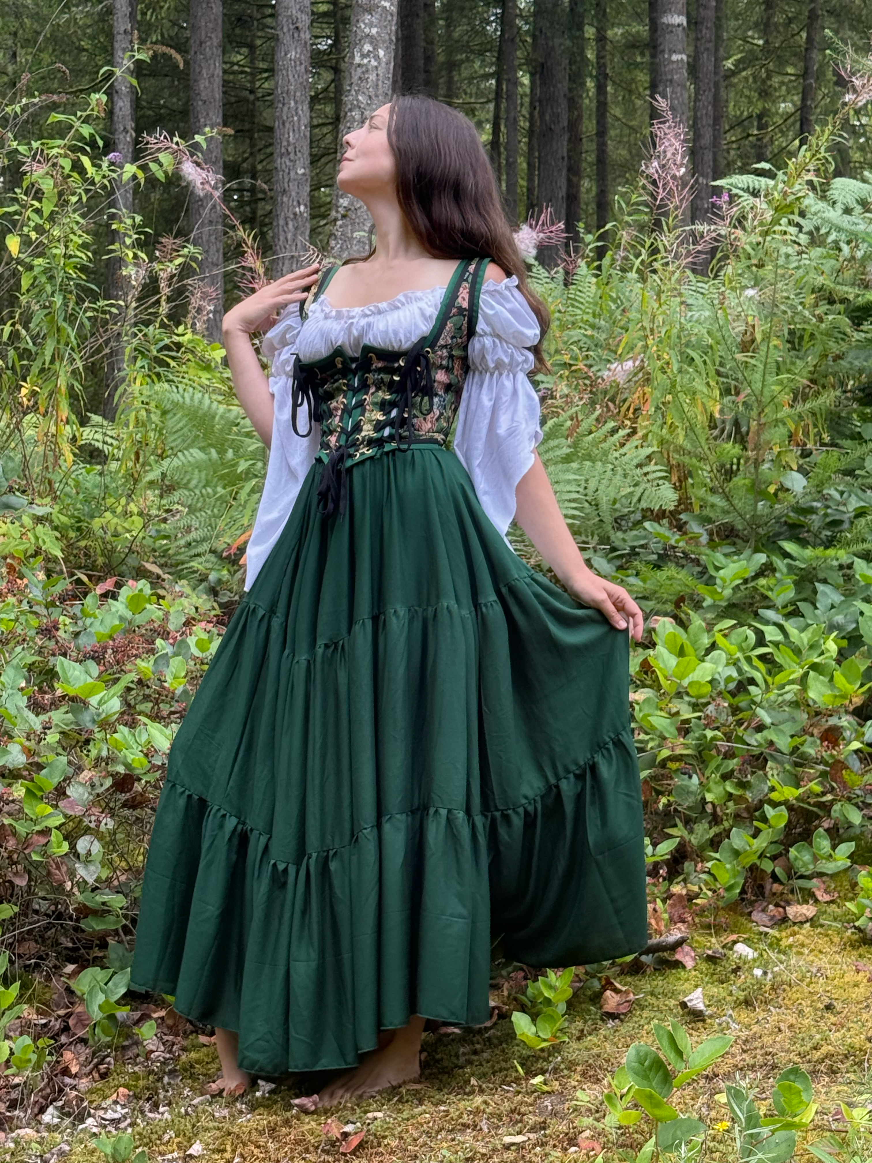 The Marguerite - Tapestry Bodice Corset Dress Set ~ Women Fantasy Medieval Cosplay Princess Costume -