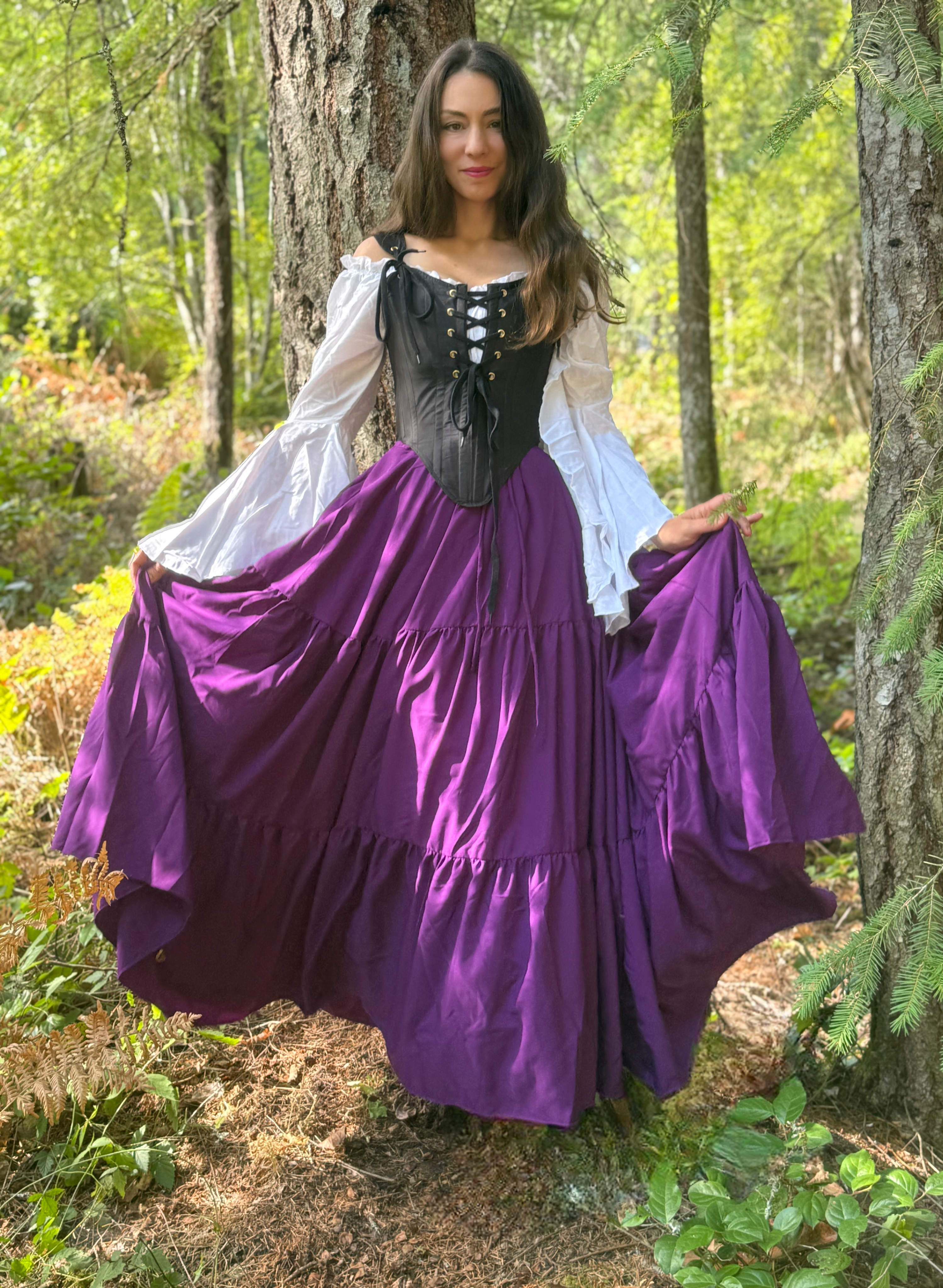 The Virginia  Renaissance Fair 3-piece Dress Women Fantasy Medieval Cosplay Maiden Costume - Corset Bodice