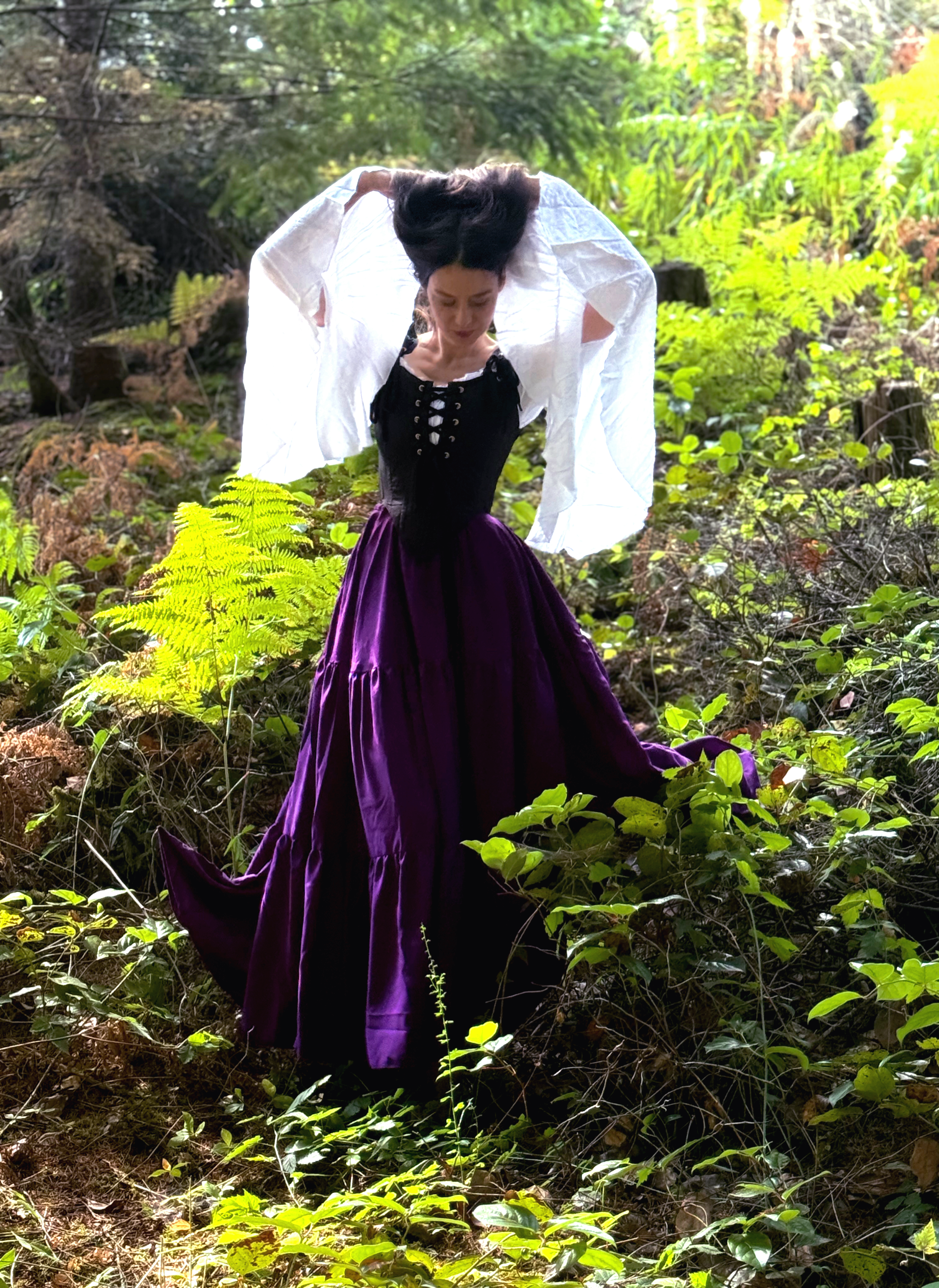 The Virginia  Renaissance Fair 3-piece Dress Women Fantasy Medieval Cosplay Maiden Costume - Corset Bodice