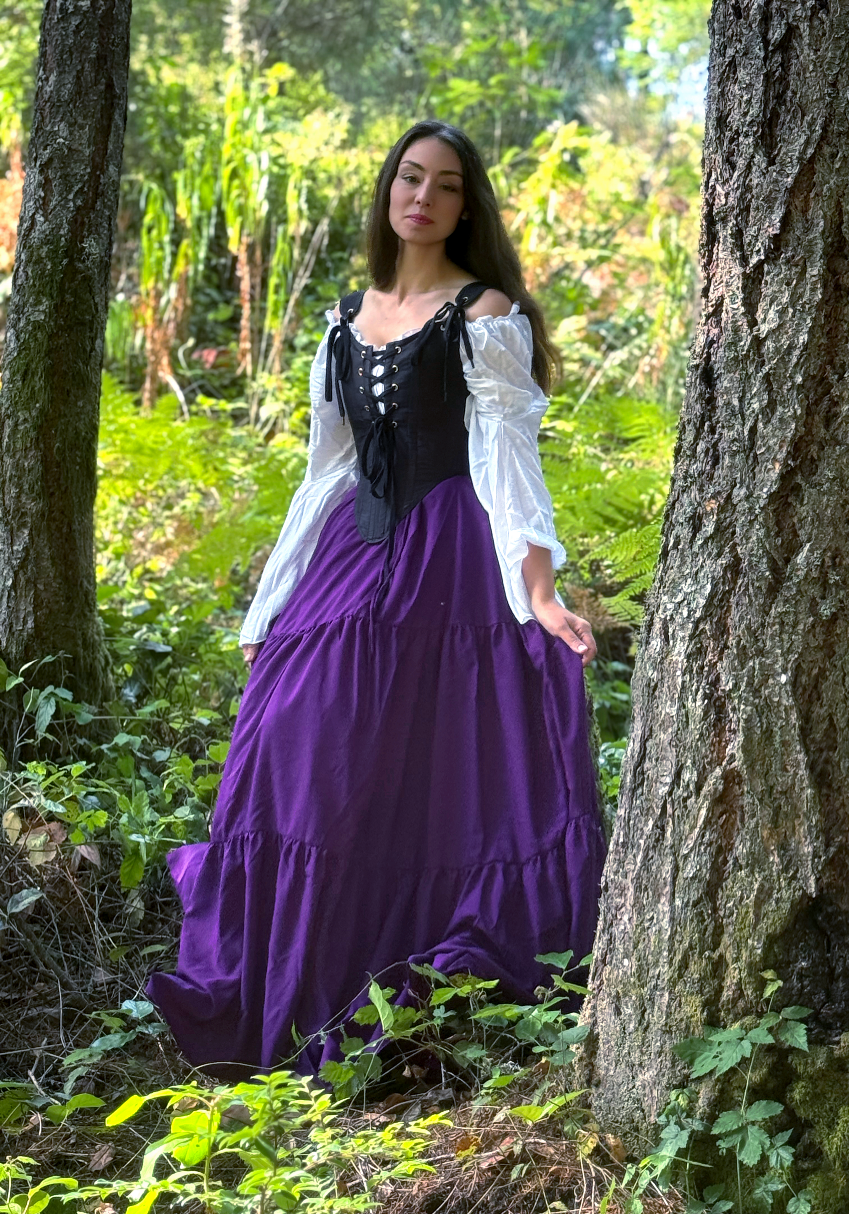 The Virginia  Renaissance Fair 3-piece Dress Women Fantasy Medieval Cosplay Maiden Costume - Corset Bodice