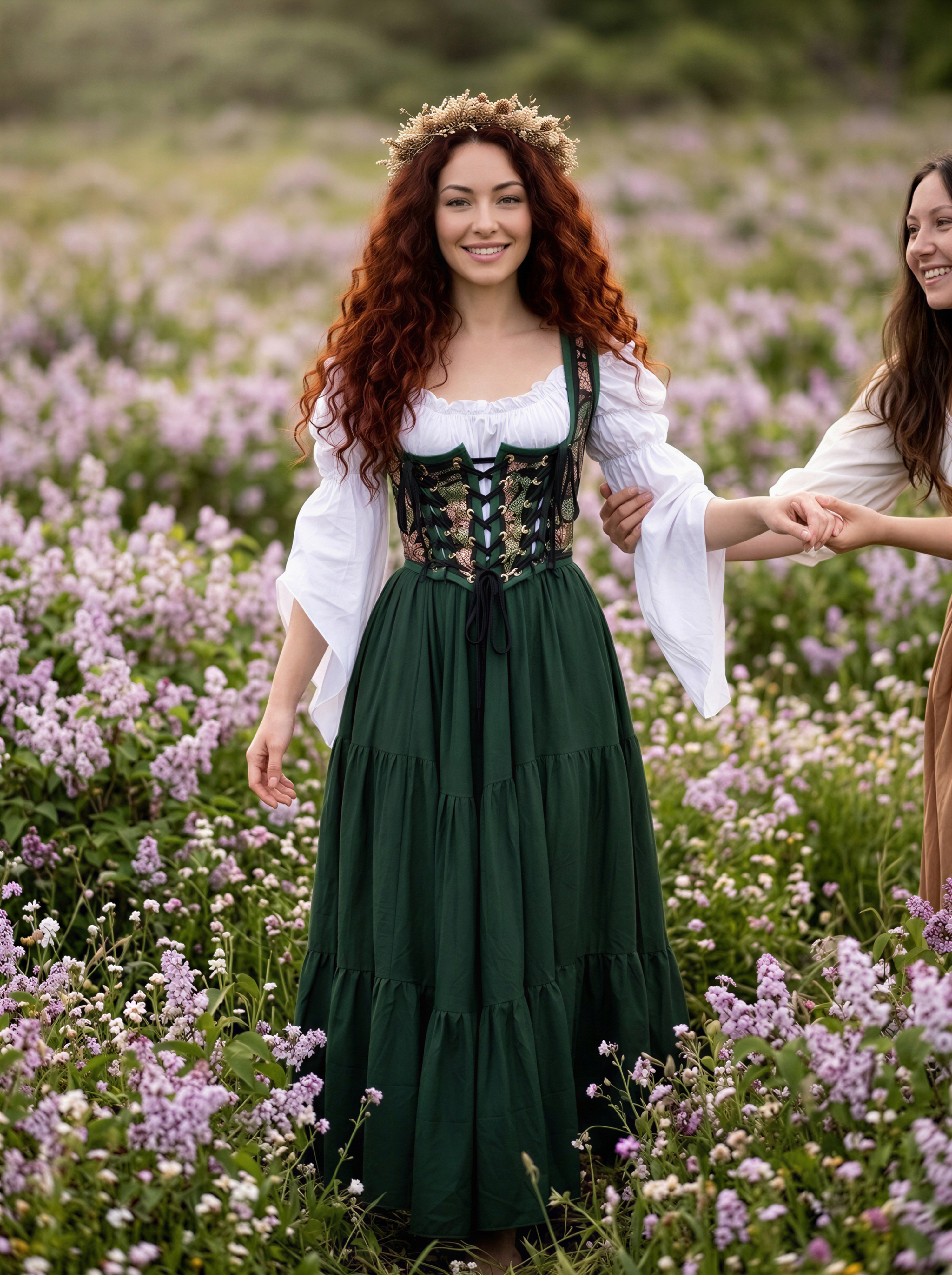 The Marguerite - Tapestry Bodice Corset Dress Set ~ Women Fantasy Medi