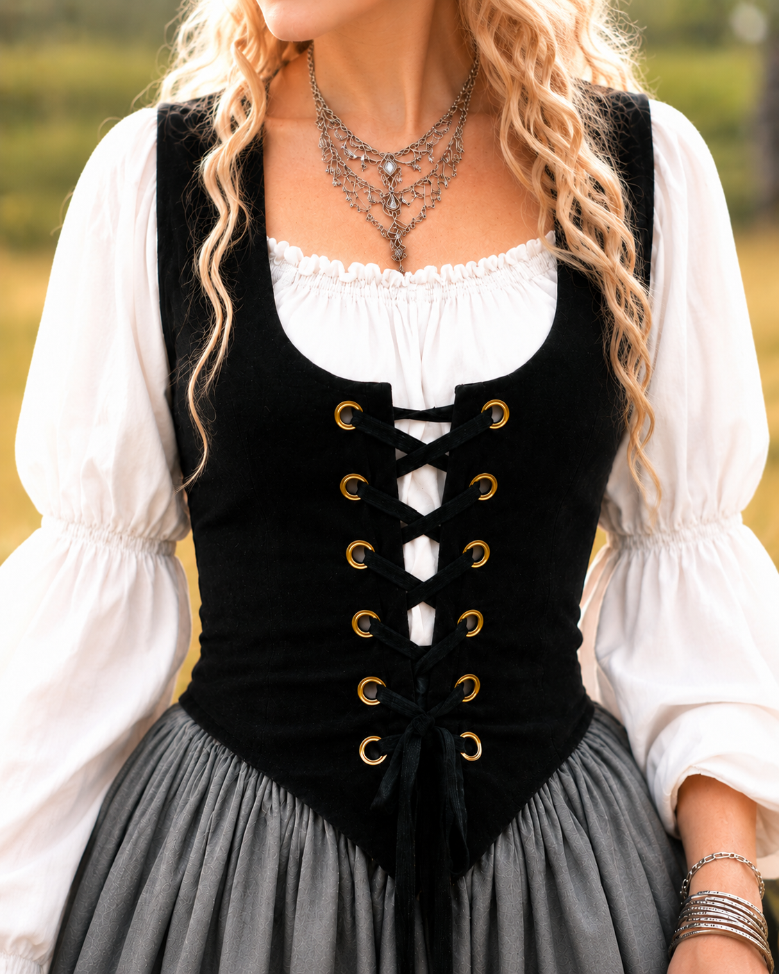 Cotton Bodice - Renaissance Faire Costume - For Medieval Dress Fantasy Cosplay -Reminisce Brand