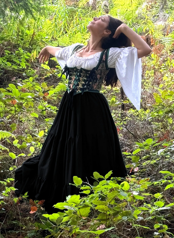 The Marguerite - Tapestry Bodice Corset Dress Set ~ Women Fantasy Medieval Cosplay Princess Costume -