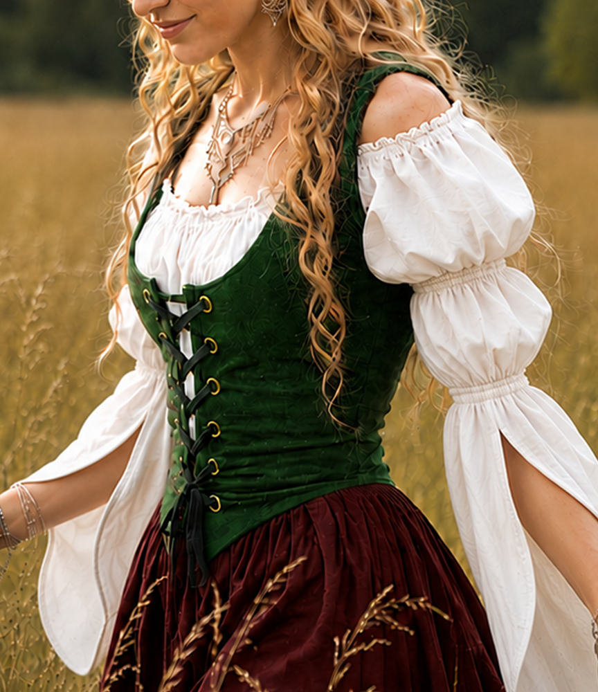 Cotton Bodice - Renaissance Faire Costume - For Medieval Dress Fantasy Cosplay -Reminisce Brand