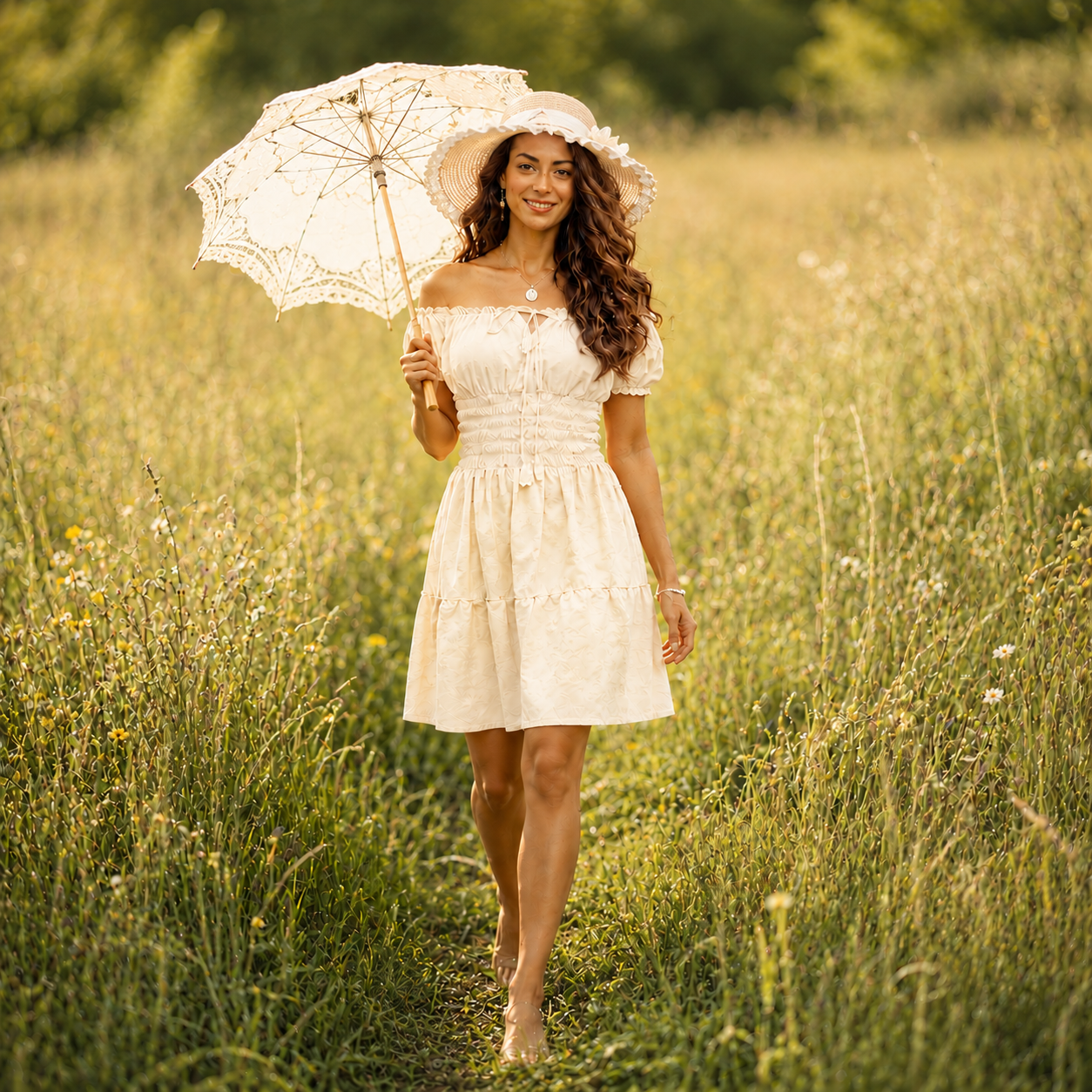 Cotton Boho Smocked Blouse