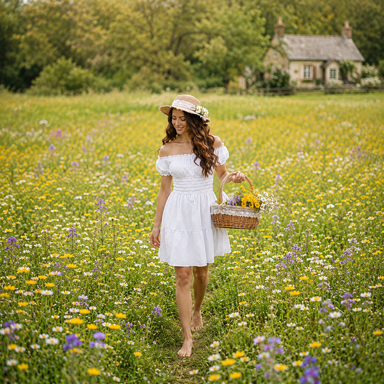 Cotton Boho Smocked Blouse