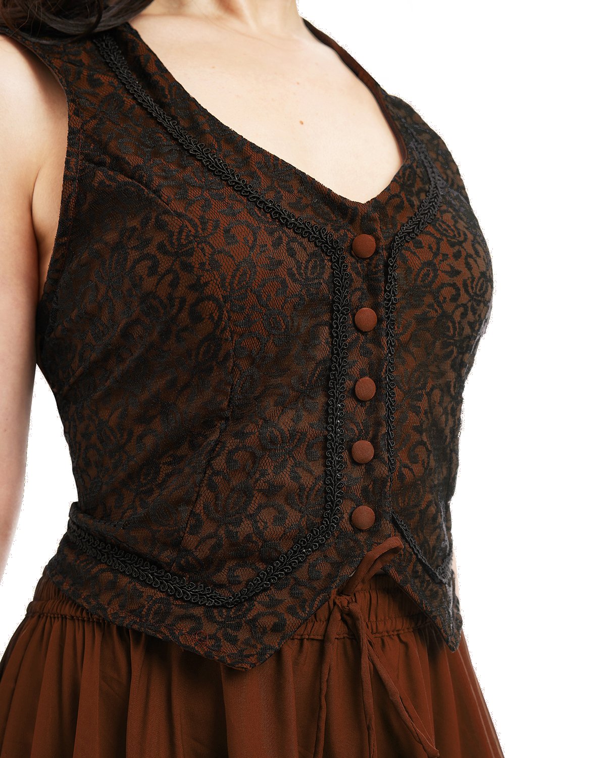 Steampunk Modern Victorian Asymmetrical Skirt and Vest Set