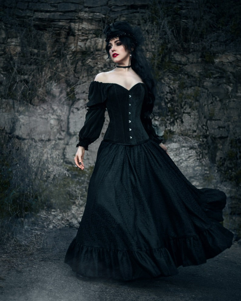 Gothic Victorian Velvet and Lace Vampire Gown women's Dress Corset Cosplay Costume "Music Of The Night" Reminisce Brand