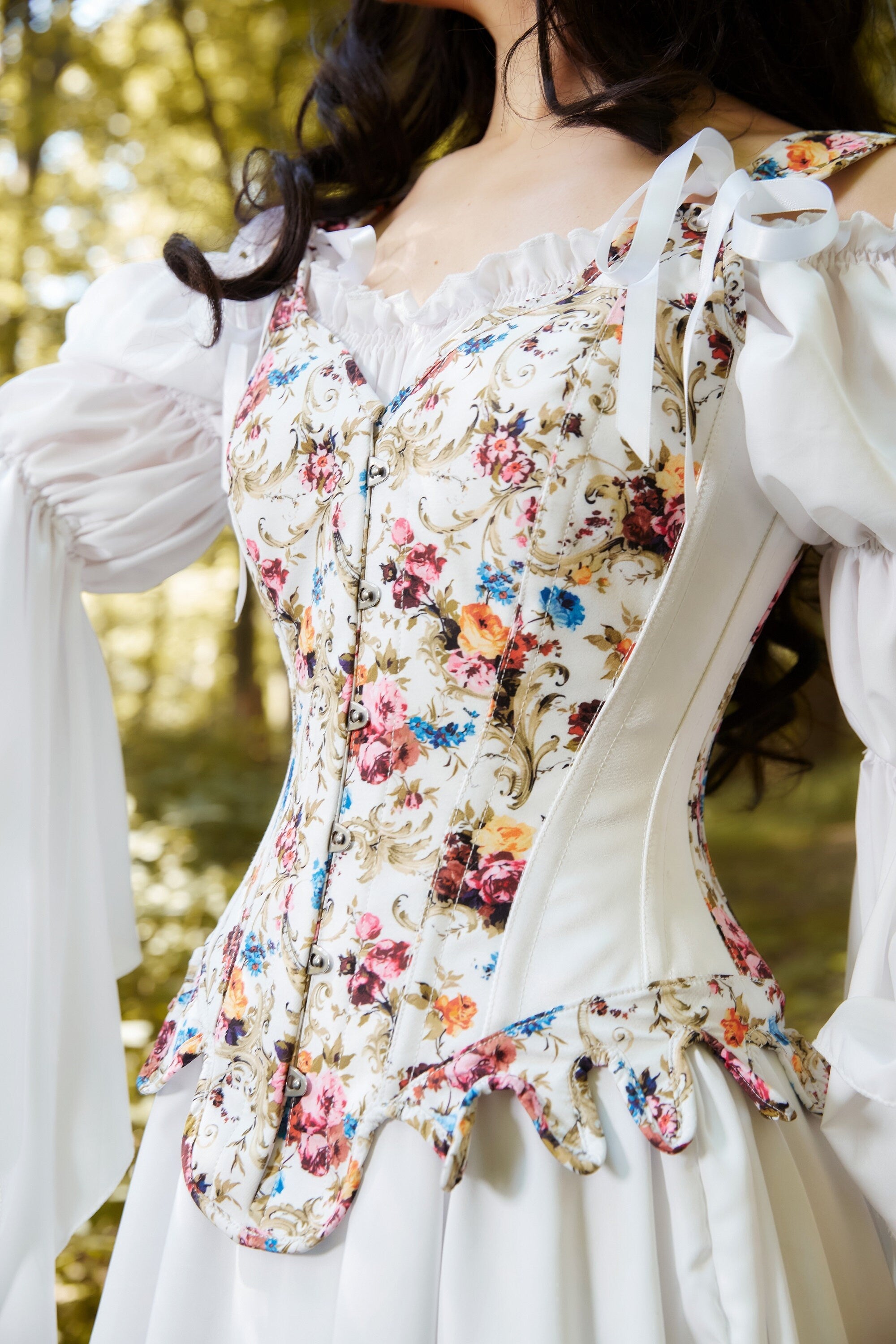 Reminisce - The White  “Summer Fantasy” Fairy - Women’s Renaissance Costume - Ren Faire - Medieval Fantasy - Dress and Corset