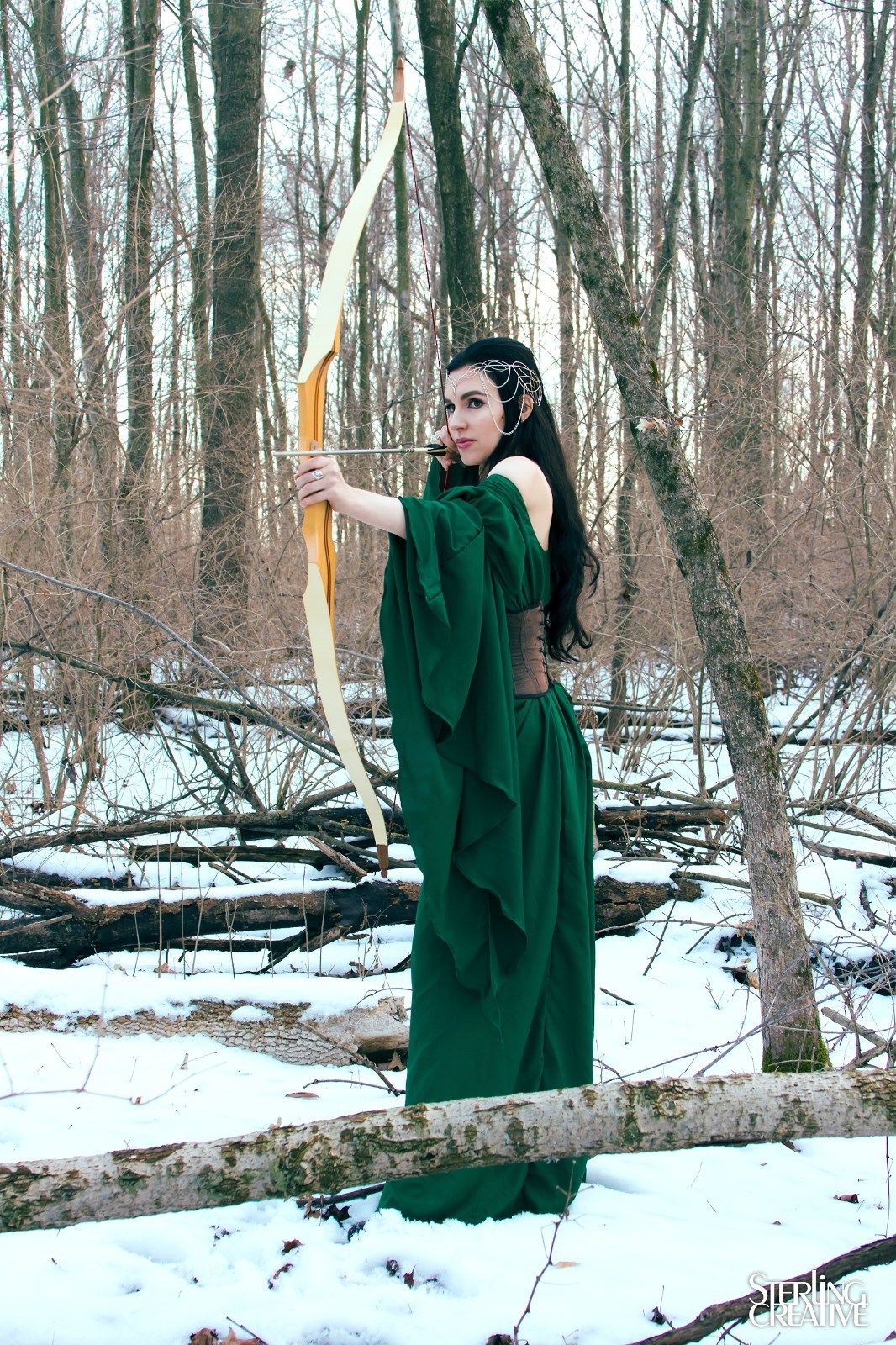 Renaissance women Costume Medieval Fantasy Cosplay Gown Dress "The Archeress" Reminisce Brand